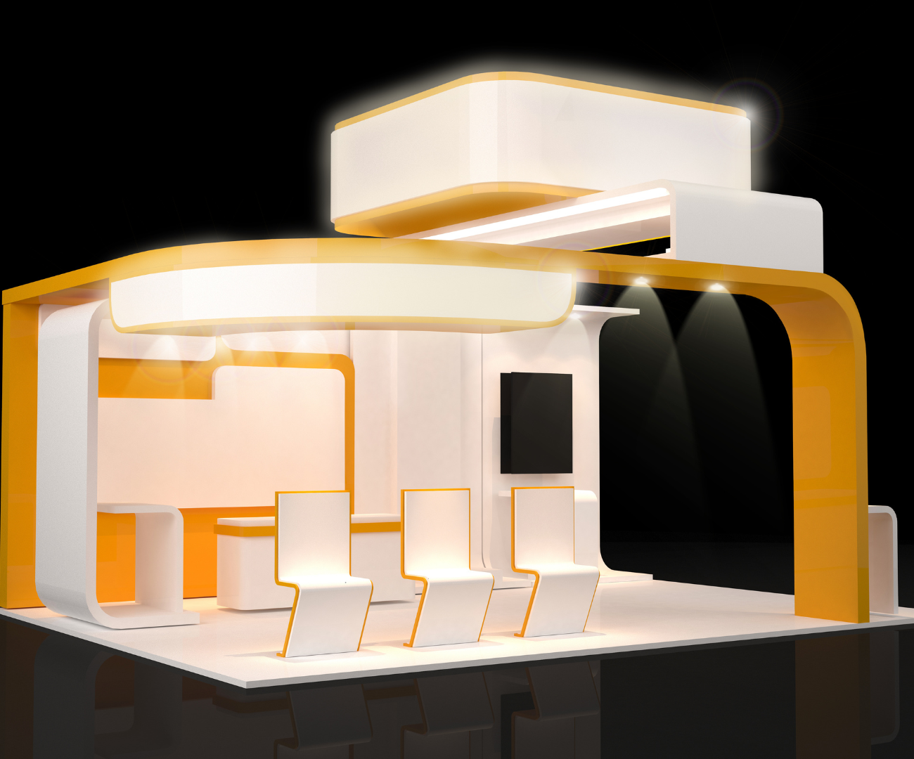 yellow themed virtual booth